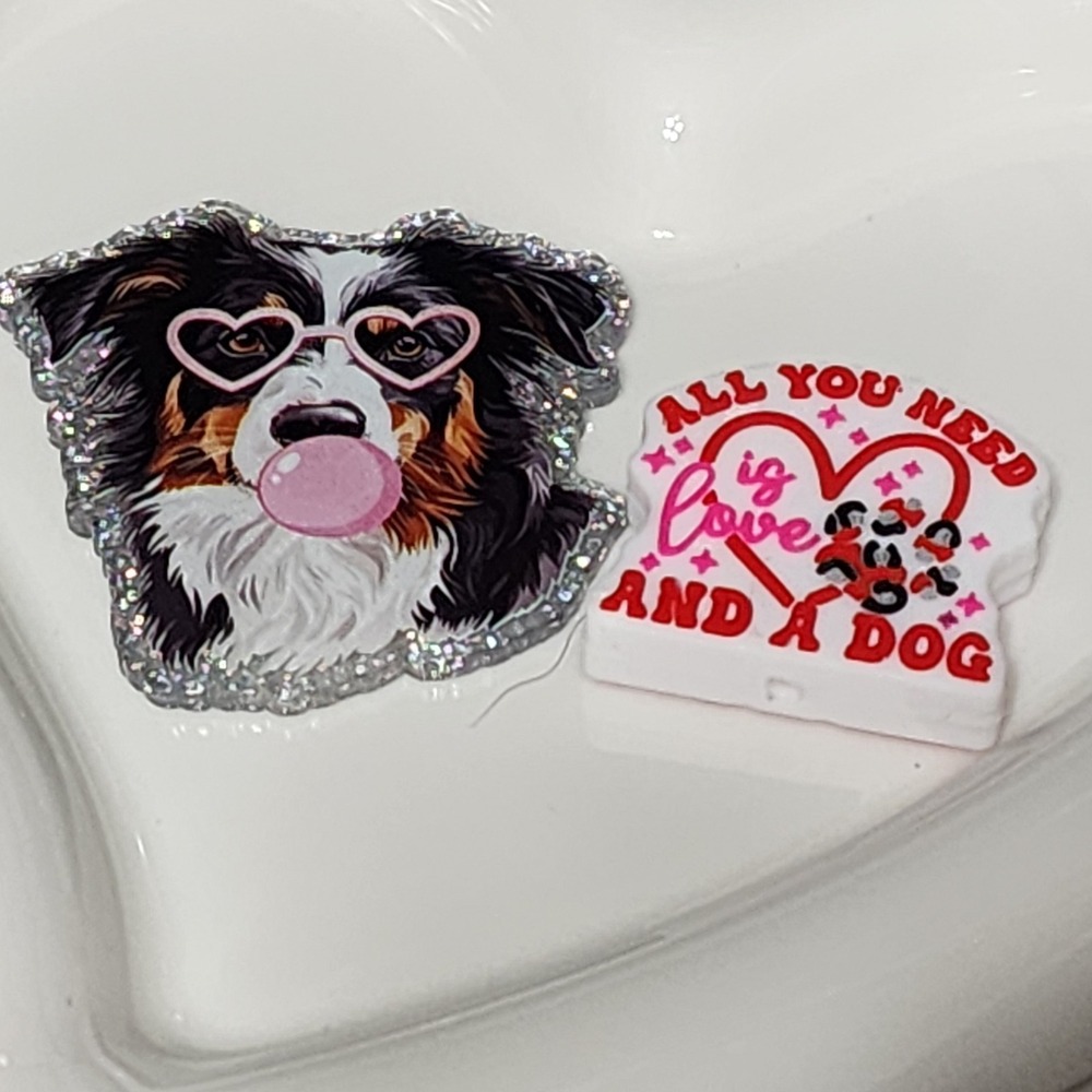 All a you Need Is A Dog Flatback Focal Bead Beaded Pen Badge Acrylic Beads